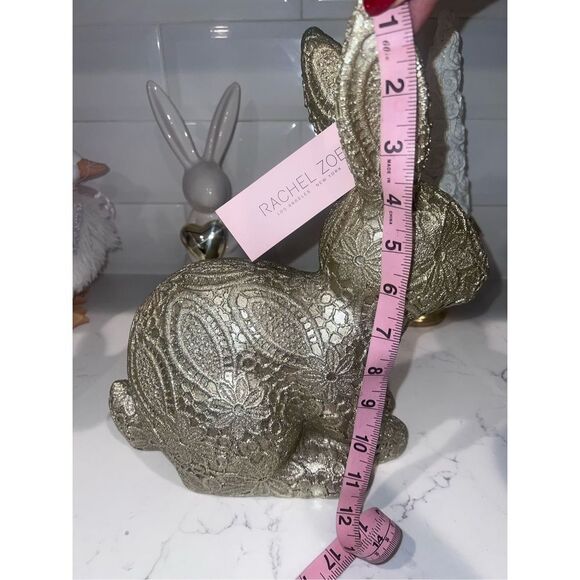 Tik Tok Viral Rachel Zoe Gold Floral Lace Easter Bunny Rabbit - Picture 7 of 9
